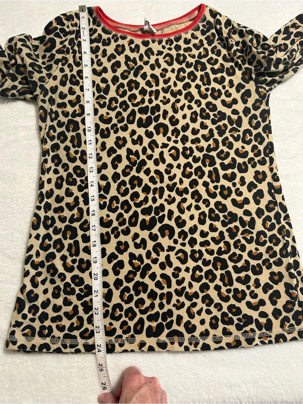 Nordstrom Women’s Small Leopard Print Pajama Set Red Trim